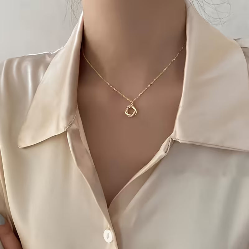 1pc Decorative Ring Pendant Necklace